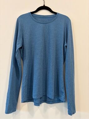 ANETIK Men’s Roots Tech Long Sleeve Shirt Blue Heather UPF 30+ Size M